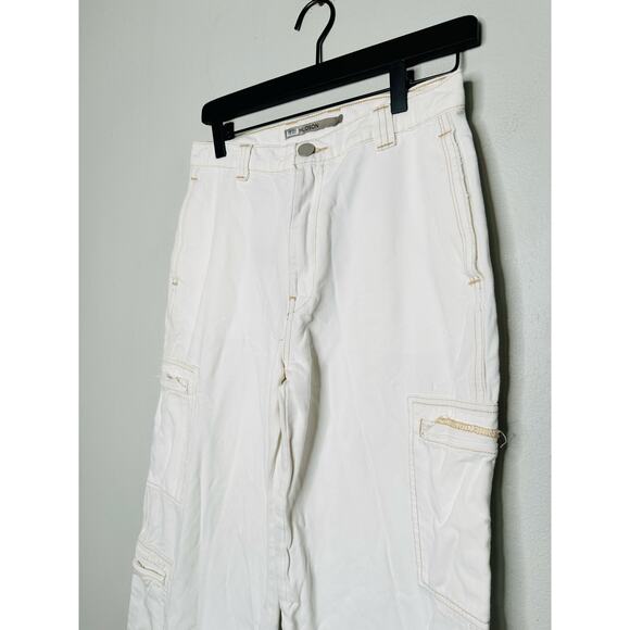 HUDSON White High-Rise Welt Pocket Cargo Wide Leg Jeans Size 26 - Picture 6 of 16